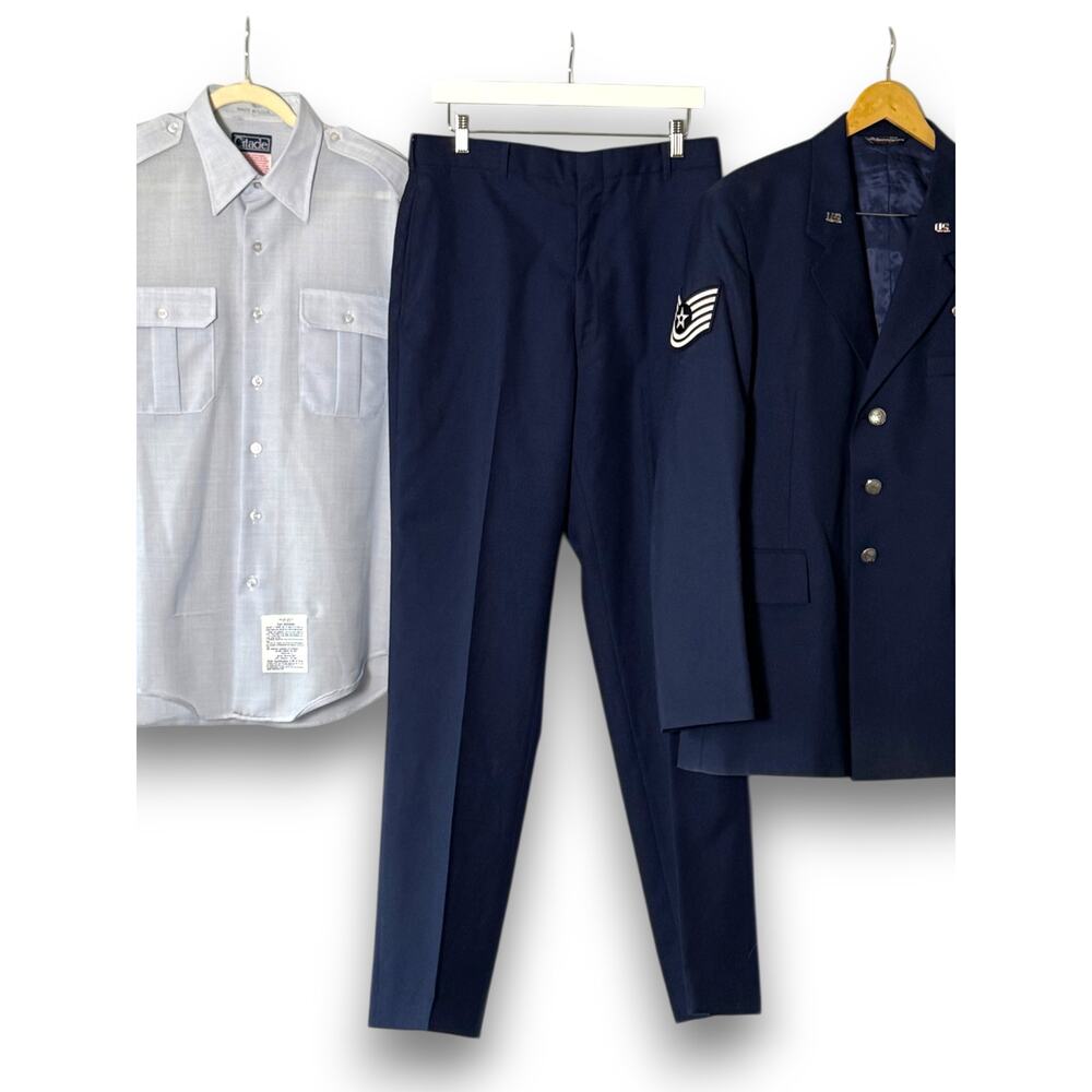 USAF Service Dress Uniform Set Jacket 33L Pants 33L Shirt Hat Enlisted TSgt